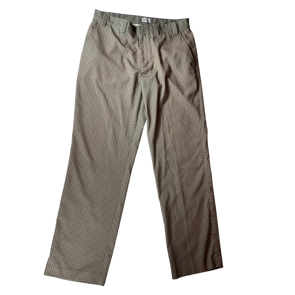 Adidas Mens Golf Pants Geometric Pattern Green Gray Size 33 x‎ 32 Medium